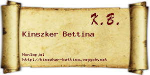 Kinszker Bettina névjegykártya